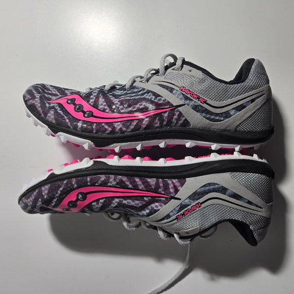 Saucony Women's Havoc XC Spike Pink / Gray / Black 8.5 - Picture 6 of 8